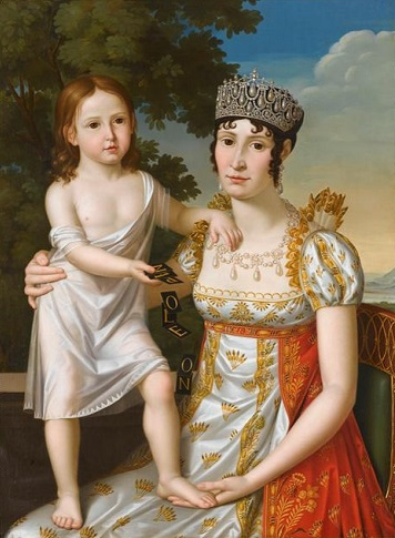 Elisa Baciocchi con la figlia, dipinto di Pietro Nocchi